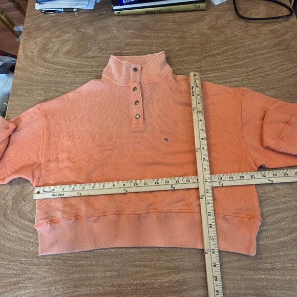 American Eagle Women's Cropped Sweatshirt‎ Long Sleeves Oversized Orange XS - Picture 14 of 17